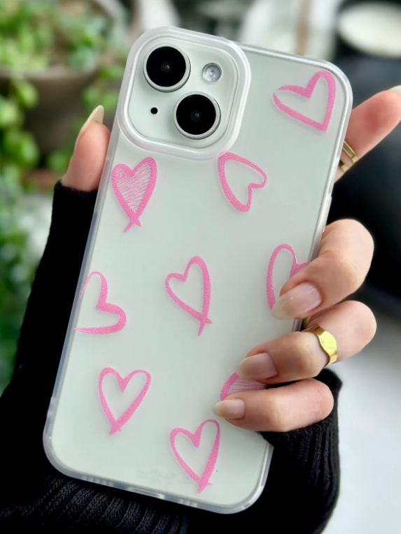  Iphone 13 - 14 ve 15 Uyumlu Darbe Önleyici Mat Şeffaf Baskılı Silikon Kılıf