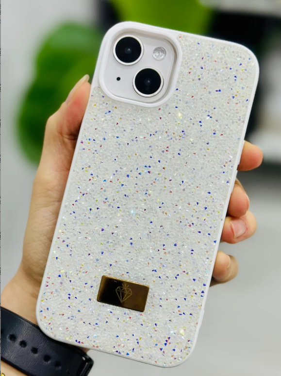  Iphone 13 - 14 ve 15 Uyumlu ELMAS Tasarımlı Taşlı Işıltılı Parlak Pırlanta