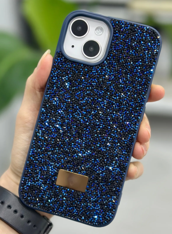  Iphone 13 - 14 ve 15 Uyumlu ELMAS Tasarımlı Taşlı Işıltılı Parlak Pırlanta Silikon Kılıf