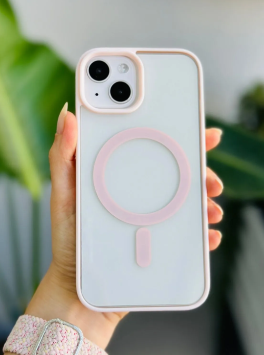  Iphone 13 - 14 VE 15 Uyumlu MAGSAFE Özellikli Renkli Şeffaf Kılıf