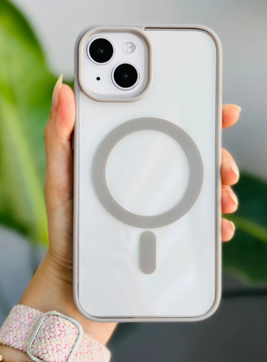  Iphone 13 - 14 VE 15 Uyumlu MAGSAFE Özellikli Renkli Şeffaf Kılıf