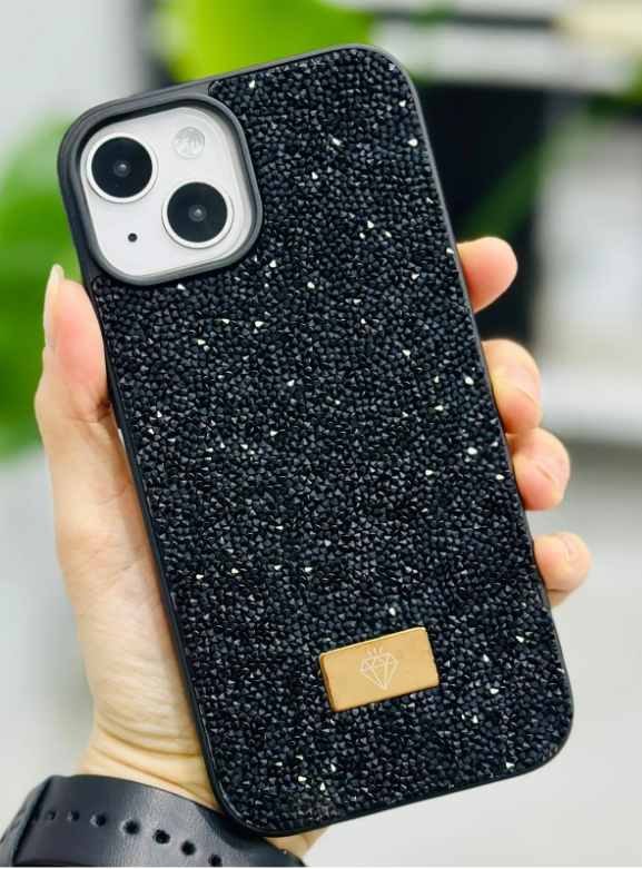  Iphone 14 Plus ve 15 Plus Uyumlu ELMAS Tasarımlı Taşlı Işıltılı Parlak Pırlanta Silikon Kılıf
