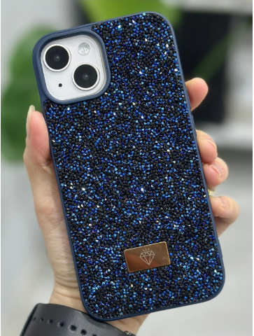  Iphone 14 Plus ve 15 Plus Uyumlu ELMAS Tasarımlı Taşlı Işıltılı Parlak Pırlanta Silikon Kılıf