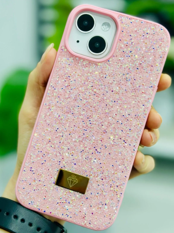  Iphone 14 Plus ve 15 Plus Uyumlu ELMAS Tasarımlı Taşlı Işıltılı Parlak Pırlanta Silikon Kılıf