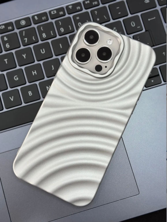  Iphone 14 promax Uyumlu 3d Aurora Kabartma Mat Silikon Kılıf
