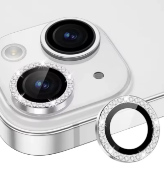  Iphone 15 Uyumlu Taşlı Elmas Glitter Kamera Lens Koruyucu Cam