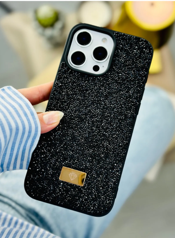  Iphone 16 Promax Uyumlu ELMAS Tasarımlı Taşlı Işıltılı Parlak Pırlanta Silikon Kılıf