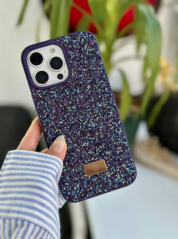  Iphone 16 Promax Uyumlu ELMAS Tasarımlı Taşlı Işıltılı Parlak Pırlanta Silikon Kılıf
