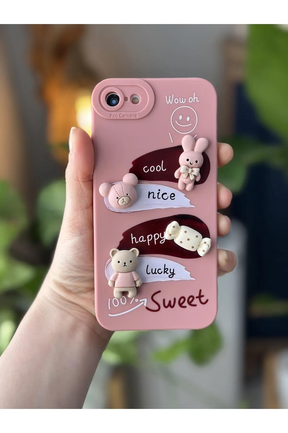  Iphone 6 - 6s Oyuncaklı Ayıcık Tasarımlı Şeker Kılıf