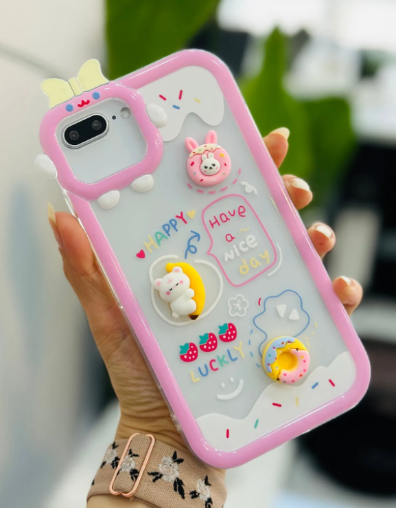  Iphone 6 Plus - 6s Plus - 7 Plus Ve 8 Plus Uyumlu 3d Oyuncak Tasarımlı Esnek Silikon Kılıf