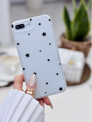  İPhone 6 Plus - 7 Plus ve 8 Plus Uyumlu Mat Baskı Parmak İzi Bırakmaz Şeffaf Kılıf