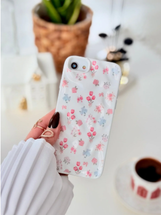  Iphone 7 - 8 - Se 2020 - Se 2022 Uyumlu 3D Kabartma Lale Baskılı Silikon Kılıf