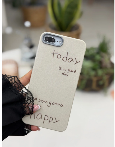  Iphone 7 Plus - 8 Plus Uyumlu Kaplama Deri Today Tasarımlı Silikon Kılıf