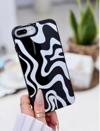  Iphone 7 Plus Ve 8 Plus Uyumlu Baskı Siyah Beyaz Lansman Silikon Kılıf