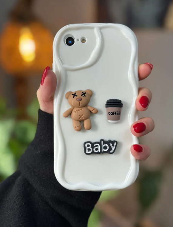  Iphone 7 Plus Ve 8 Plus Uyumlu Krem Baby Tasarımlı OYUNCAKLI Kılıf