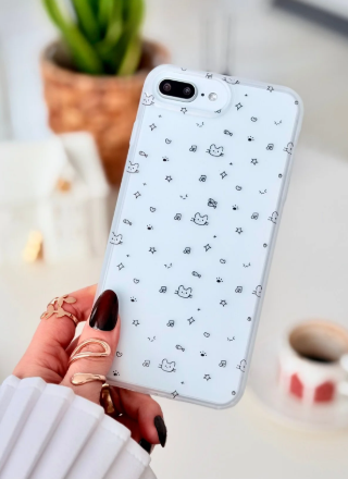  Iphone 7 Plus ve 8 Plus Uyumlu Mat Baskı Parmak İzi Bırakmaz Şeffaf Kılıf