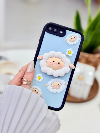  Iphone 7 Plus Ve 8 Plus Uyumlu Pop Socket Kuzu Oyuncak Tasarımlı Esnek Silikon Kılıf