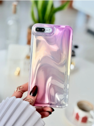  Iphone 7 Plus Ve 8 Plus Uyumlu Shine SATEN Renk Geçişli Desenli Silikon Kılıf