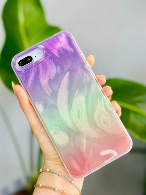  Iphone 7 Plus Ve 8 Plus Uyumlu Shine Renk Geçişl Desenli Silikon Kılıf