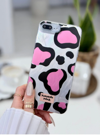  Iphone 7 Plus Ve 8 Plus Uyumlu Shine Pembe LEOPAR Renk Geçişli Desenli Silikon Kılıf