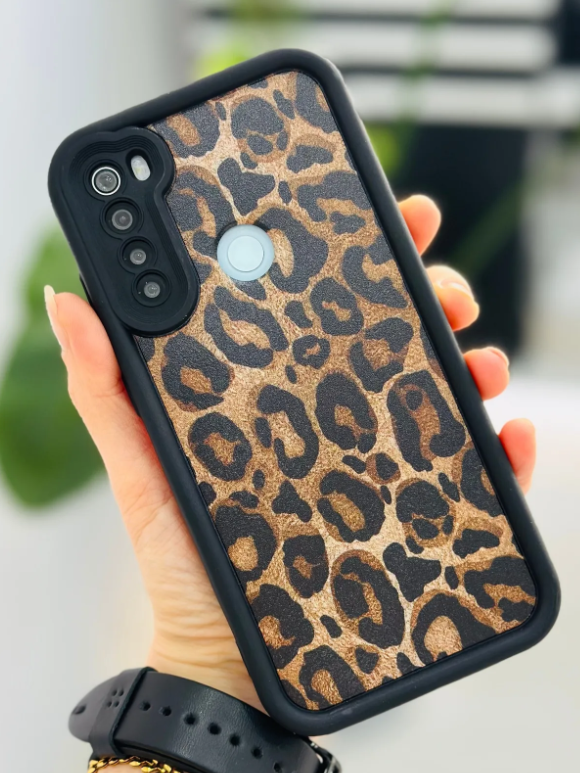  Redmi Note 8 Uyumlu Kaplama Leopar Tasarımlı Silikon Kılıf