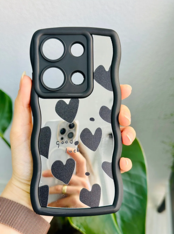  Xiaomi Redmi Note 13 Pro 4g Uyumlu Aynalı Tasarımlı Baskılı Silikon Kılıf