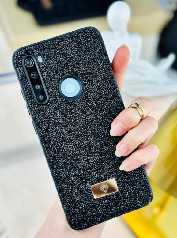  Xiaomi Redmi Note 8 Uyumlu ELMAS Tasarımlı Taşlı Işıltılı Parlak Pırlanta Silikon Kılıf
