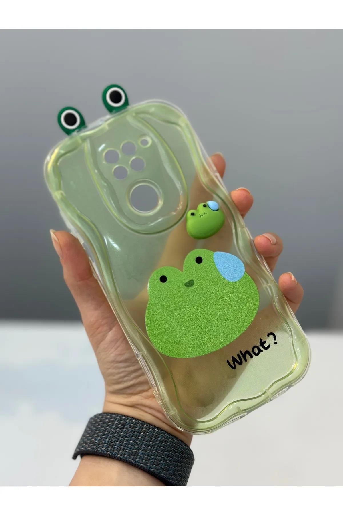  Xiaomi Redmi Note 9 Uyumlu Kurbağa Tasarımlı Oyuncaklı Silikon Kılıf