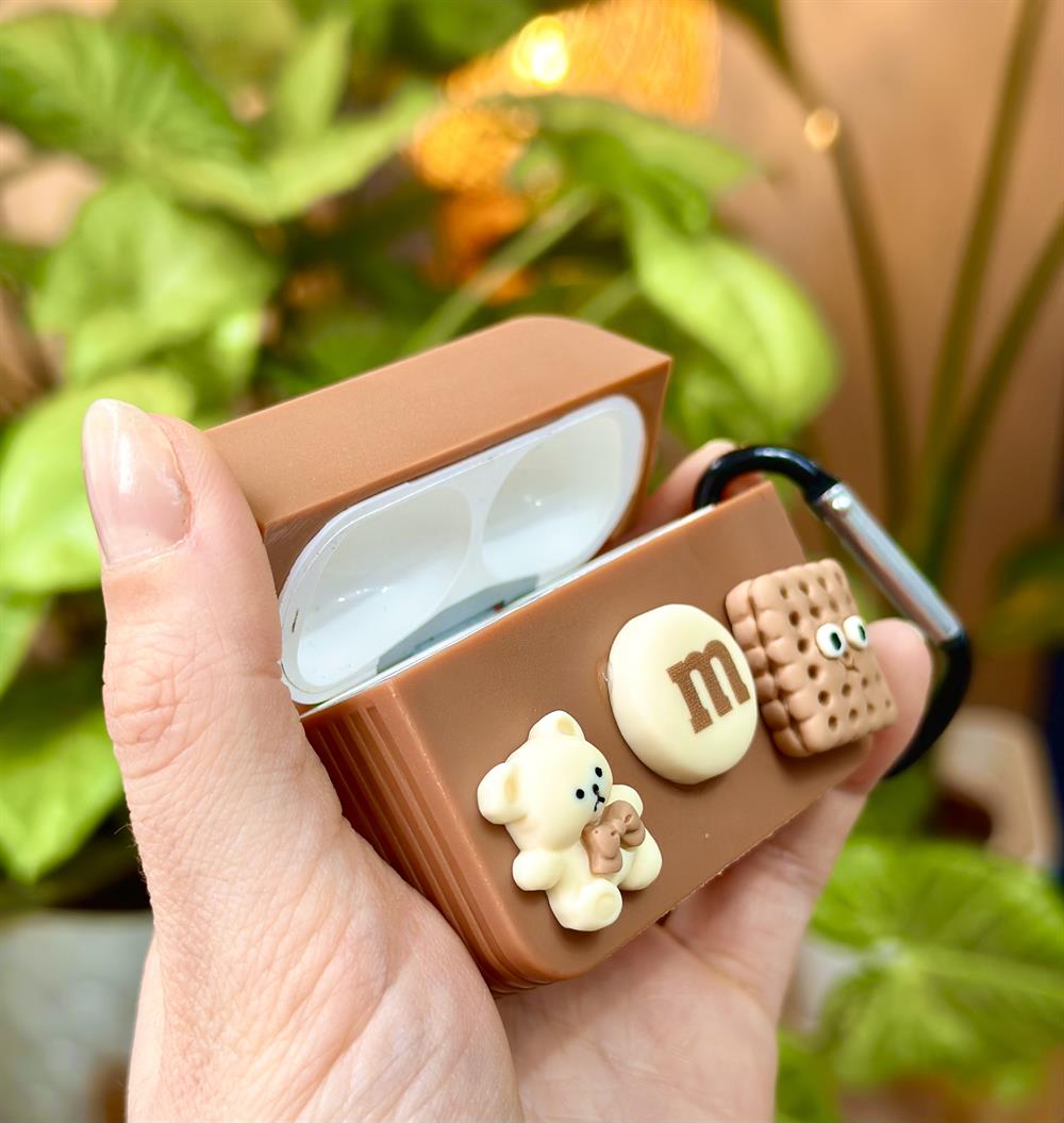 Airpods Pro - Airpods Pro2 Uyumlu BİSKÜVİ AYICIK Tasarımlı Kalın Silikon Kılıf