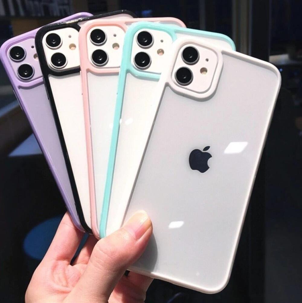 Apple Iphone 11 Kenarı Lila Renkli Darbe Önleyici Şeffaf Silikon Kılıf - Go  Aksesuar - Telefon Kılıfları ve Aksesuarları