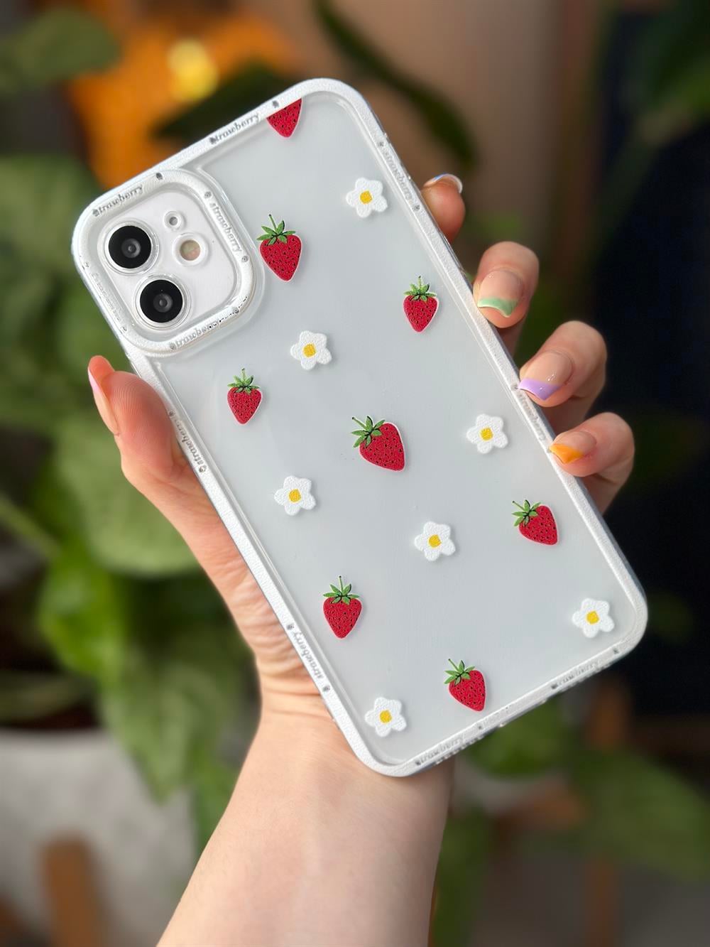 IPhone 11 Uyumlu (KÖŞELİ - 12 GÖRÜNÜMLÜ )Şeffaf Baskı Desenli Silikon Kılıf