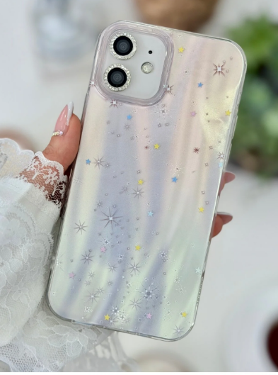 İphone 12 Ve 12 Pro Uyumlu Renk Geçişli Shine Yıldız Tasarım Kılıf
