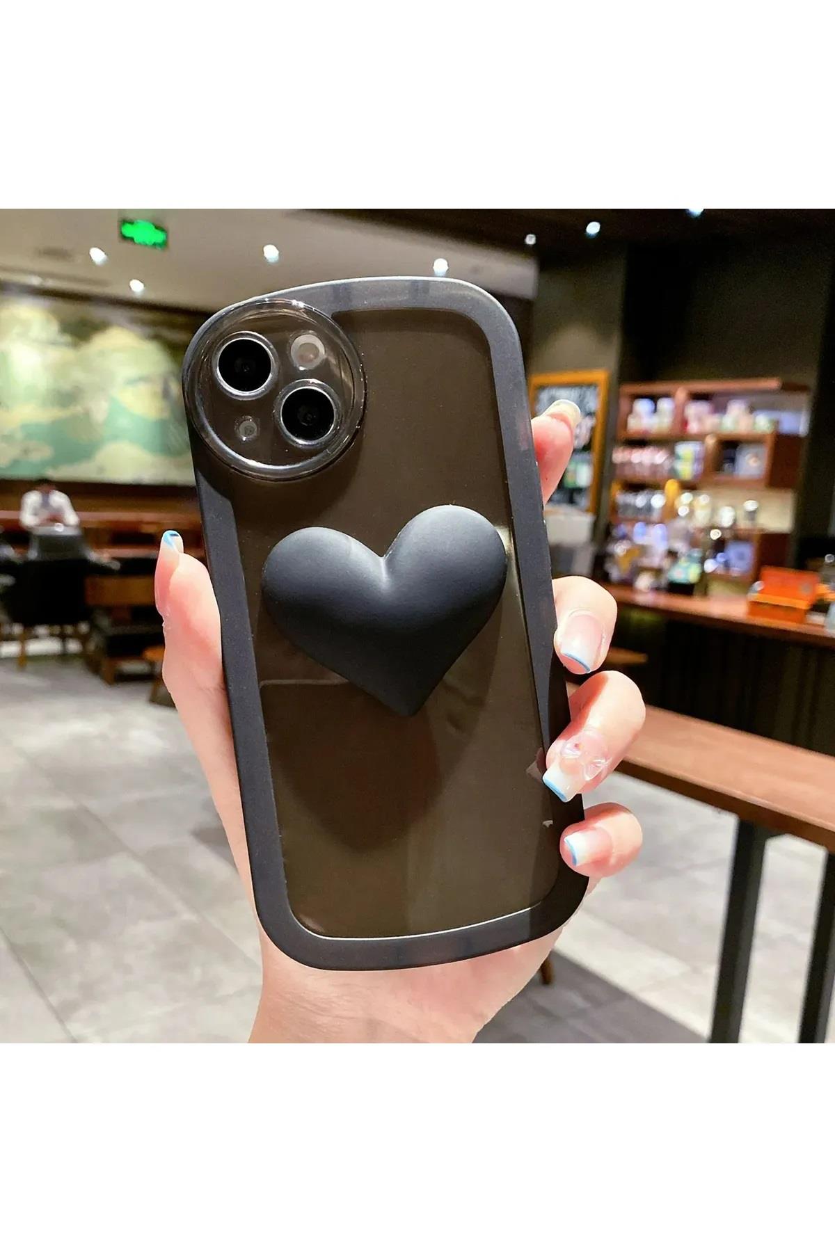 Iphone 13 Ve 14 Uyumlu Kalp Model Oyuncaklı Şeffaf Kılıf
