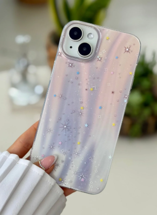 Iphone 14 Plus - 15 Plus Uyumlu Shine Yıldız Renk Geçişli Parlak Tasarımlı Silikon Kılıf