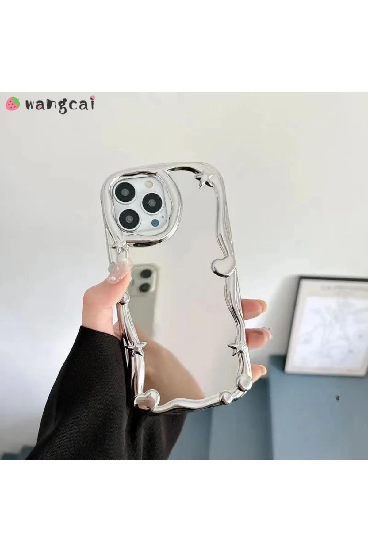 Iphone 14 promax Uyumlu 3d Platin Kabartma Parlak Silikon Kılıf