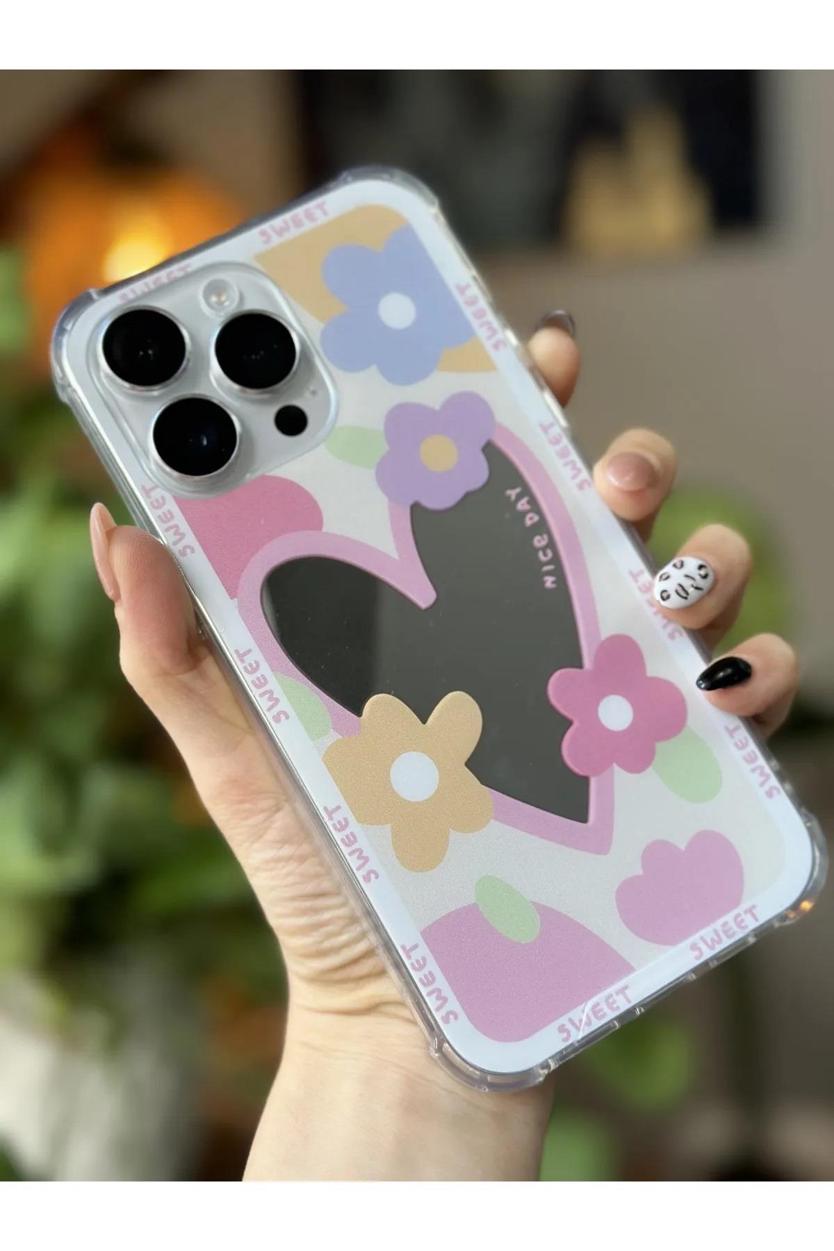 Iphone 14 PROMAX Uyumlu Aynalı Tasarımlı Kenarları Silikon Kılıf