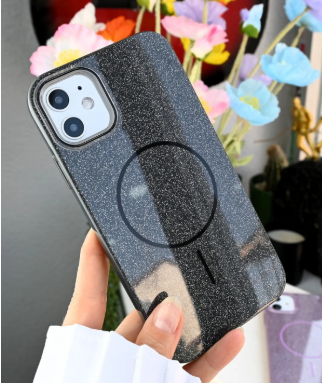 Iphone 14 Promax Uyumlu Glitter Magsafe Özellikli Şeffaf Baskılı Kılıf
