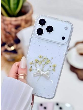 Iphone 17 Promax Uyumlu Buket Çiçek Simli Oyuncak Tasarımlı Silikon Kılıf