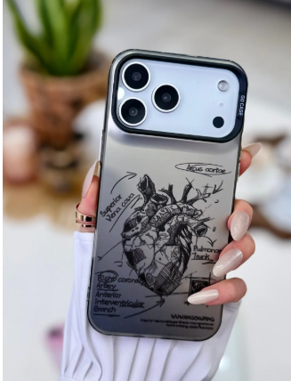 Iphone 17 Promax Uyumlu Parmak İzi Bırakmaz Baskı Desenli Metalik ELECTRO Silikon Kılıf