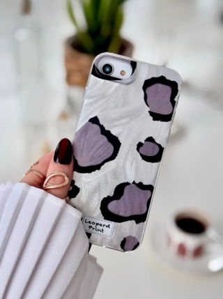 Iphone 7 - 8 - Se 2020 - Se 2022 Uyumlu Shine GRİ LEOPAR Renk Geçişli Esnek Silikon Kılıf