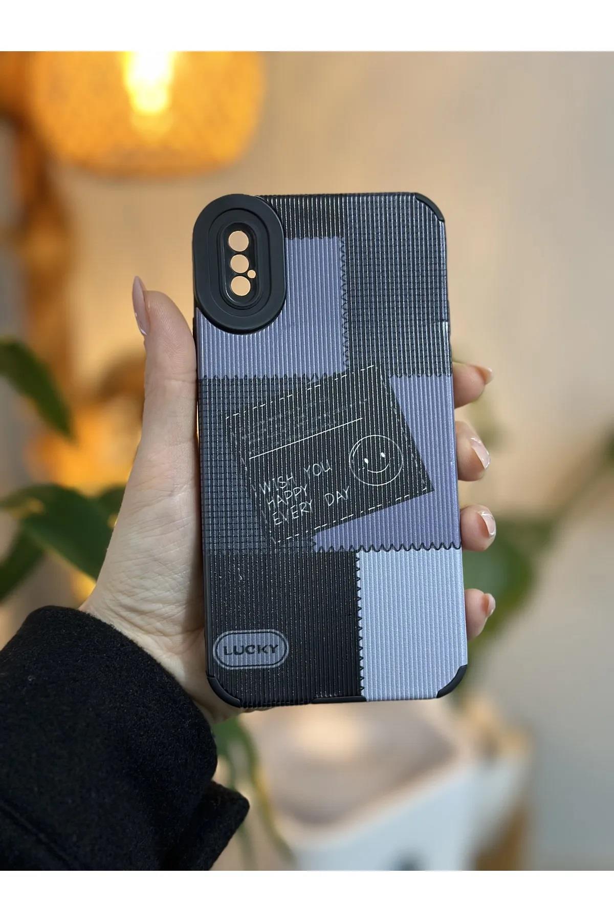 Iphone X Uyumlu Kaplama Tasarımlı Lucky Model Kılıf