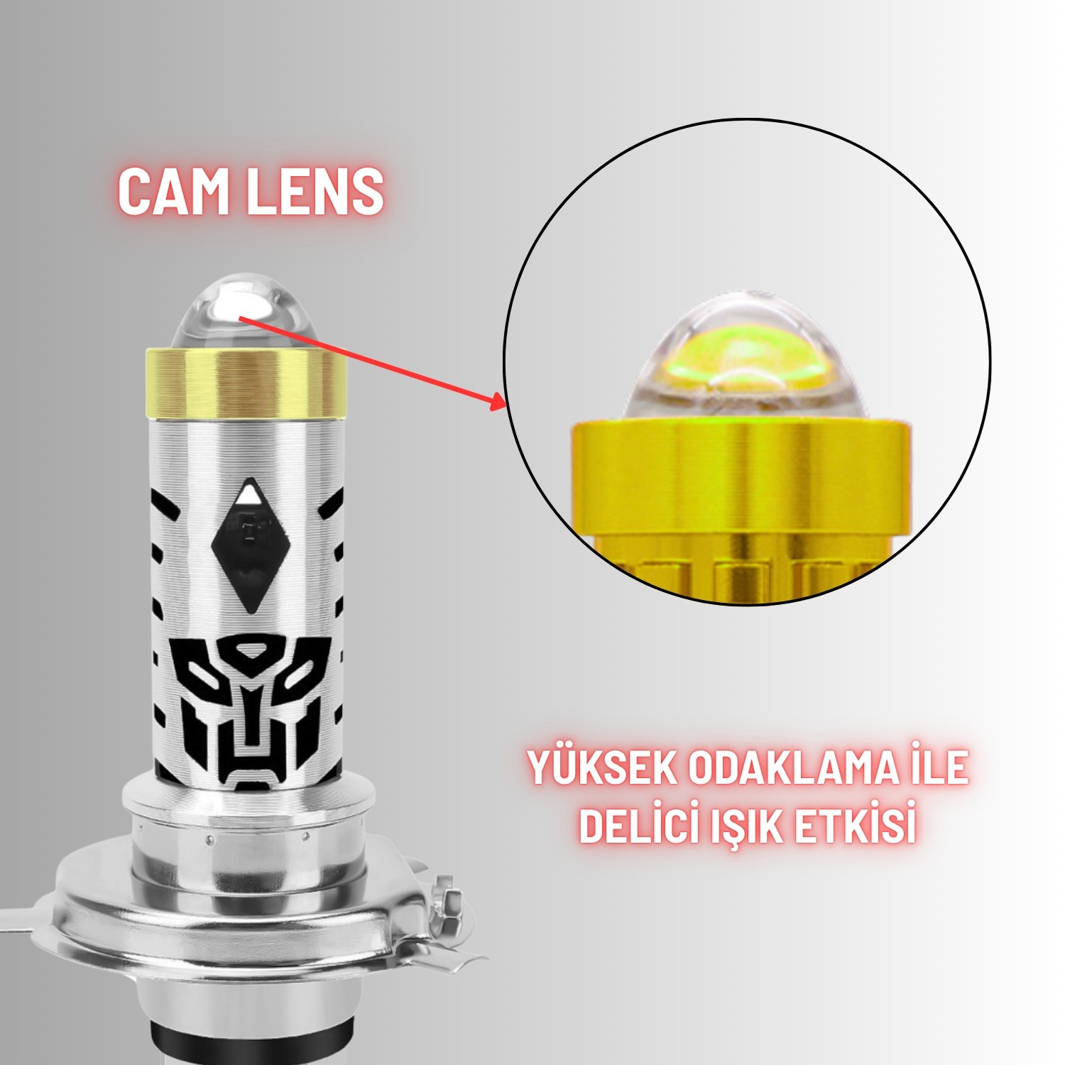  H4 Uzun Kısa LED Far Ampul ve LED Işık 12V 6000K Beyaz Amber 1 ADET Yüksek Performanslı 8W/800LM
