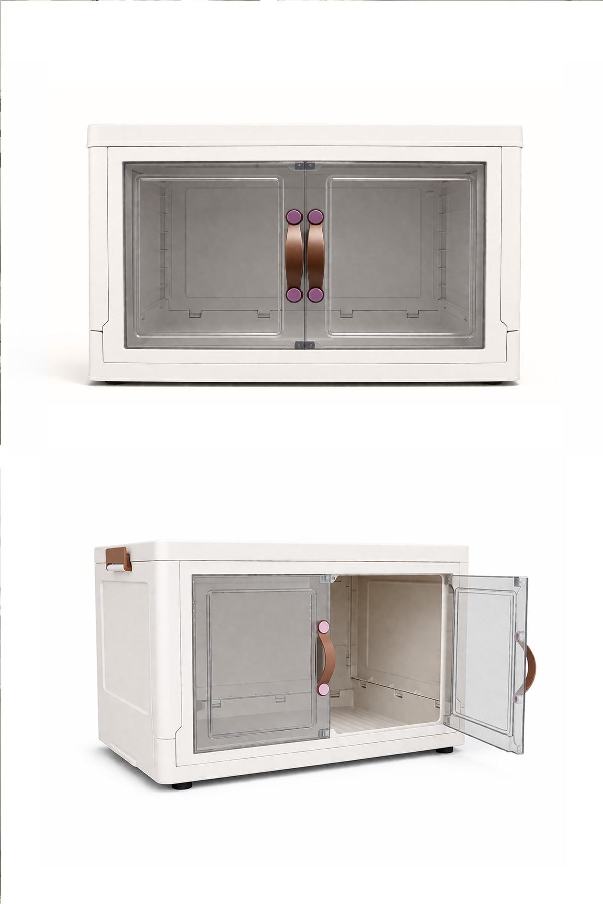  Katlanabilir Tekli Modüler Saklama Kutusu Şeffaf Kapaklı Çok Amaçlı Düzenleyici Portatif Dolap