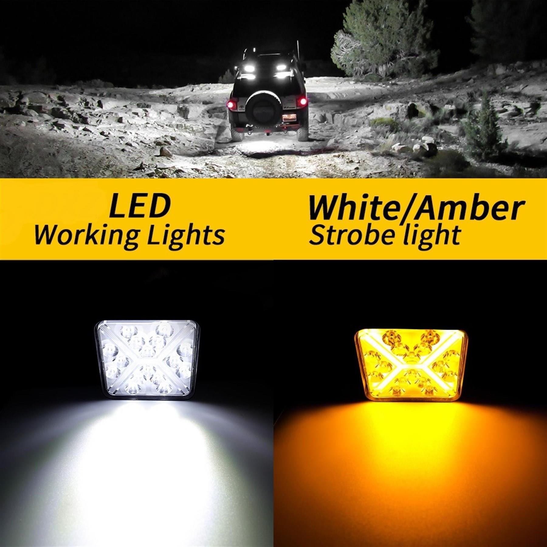 16 LED X ANGEL Çakarlı Off Road Kamyon İş Makinesi Çalışma Lambası 1 Adet