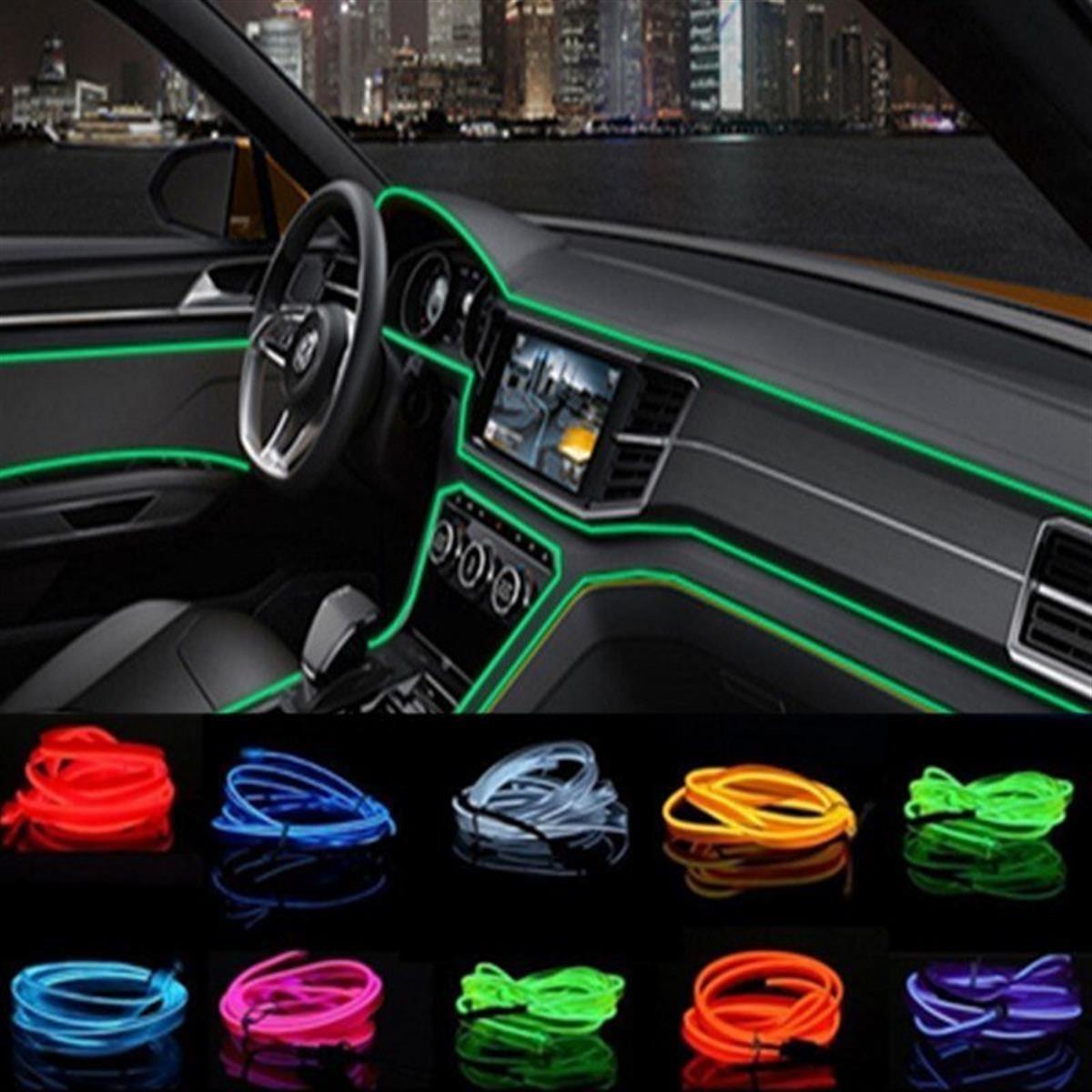 2 METRE Araç İçi Neon Ambians Aydınlatma İp Led BUZ MAVİ