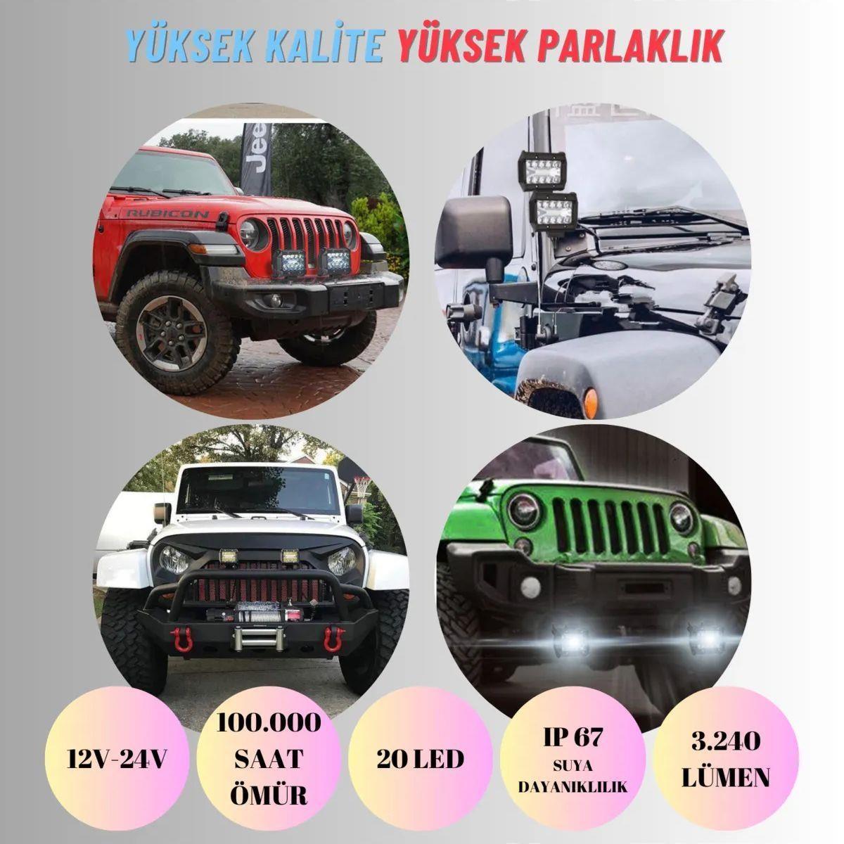 20 Led Çalışma Lambası 60 W Ultra Parlak Off Road Motosiklet Kamyon Sis Farı 12-24 V