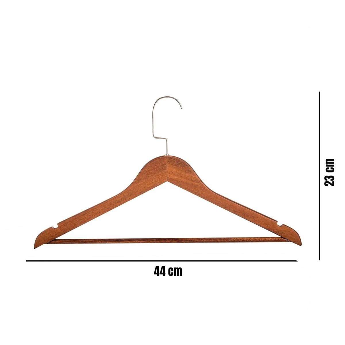 Ahşap Elbise Kıyafet Askısı 1.Kalite Ahşap Ceviz Renk Ahşap Askı 10 ADET