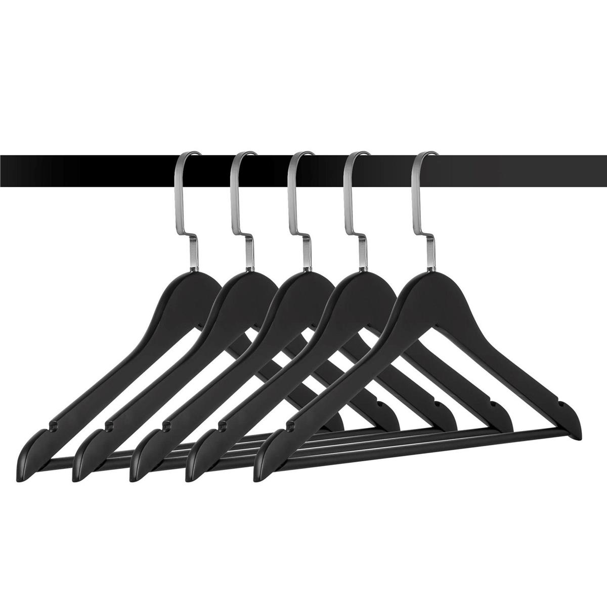 Ahşap Elbise Kıyafet Askısı 1.Kalite Ahşap Siyah Renk Ahşap Askı 10 ADET