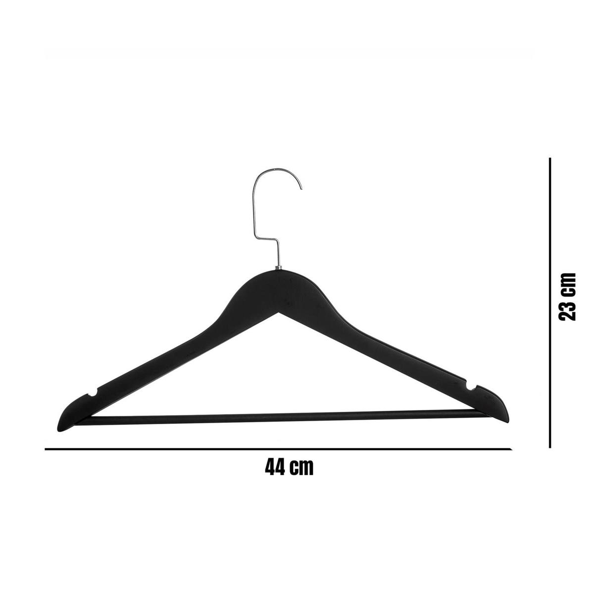 Ahşap Elbise Kıyafet Askısı 1.Kalite Ahşap Siyah Renk Ahşap Askı 10 ADET