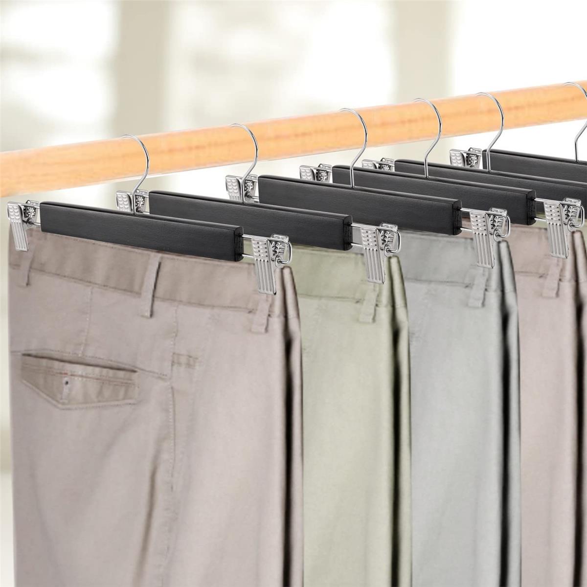 Ahşap Etek Pantolon Askısı Mandallı Lüks Elbise Askılık Vernikli Renk 10/50/100 Adet